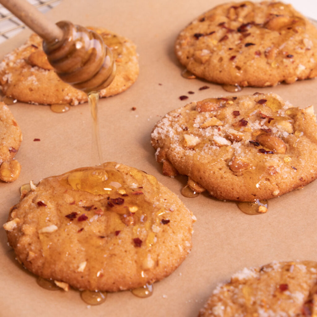 Hot Honey Peanut Butter Cookies